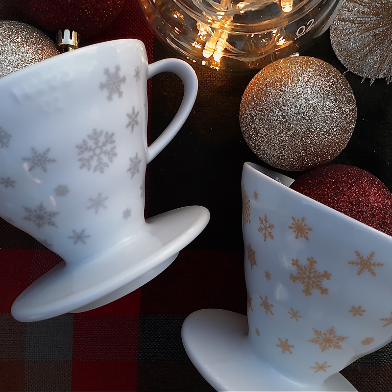 V60 Dripper Ceramic 02 size, Xmas edition, Silver