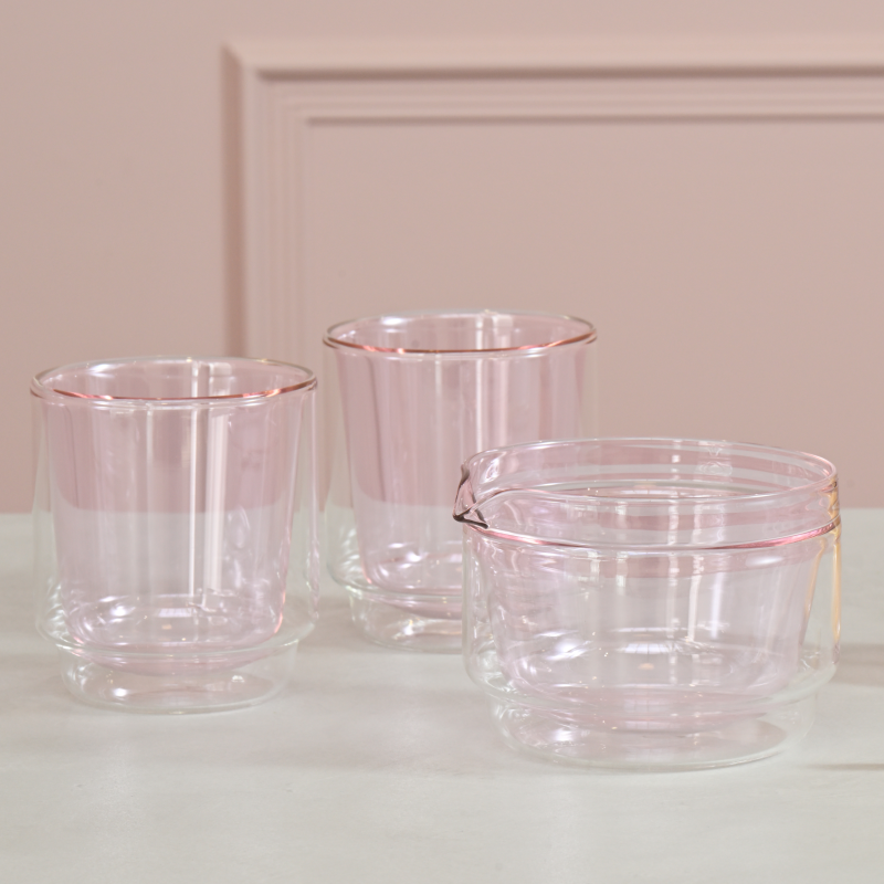 Double-walled Matcha Cup 370ml, Pink