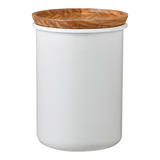 Enamel Tea & Coffee Canister Bona, 200g ❘ Olive Wood