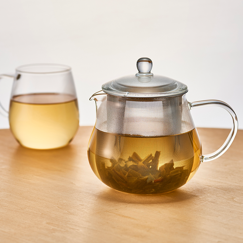 Heatproof Glass Leaf Teapot Clear, 450mL