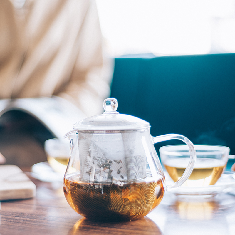 Heatproof Glass Leaf Teapot Clear, 450mL