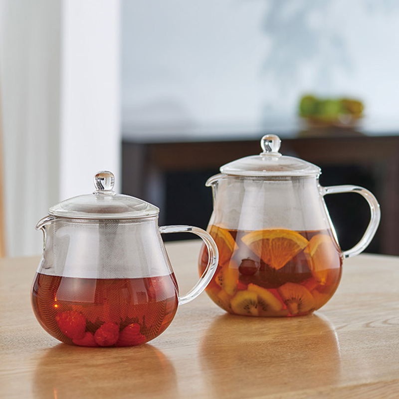 Heatproof Glass Leaf Teapot Clear, 450mL