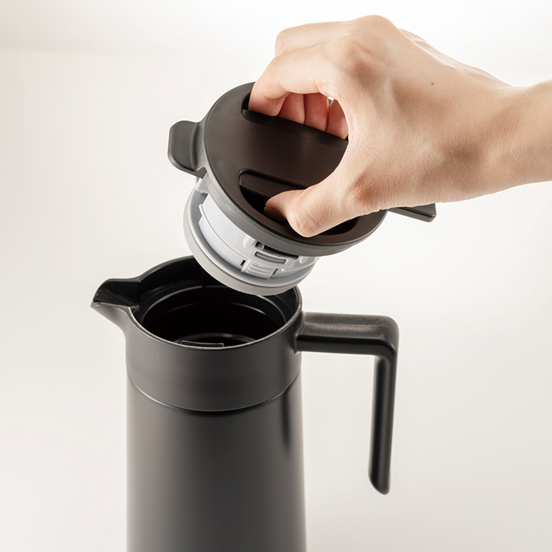 Double-Walled Thermal Pot With Ceramic Coating, 600mL, Black