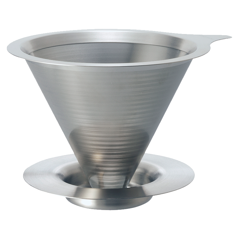 Double Mesh Metal Dripper, 01 Size, Hairline Silver