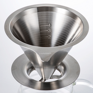 Double Mesh Metal Dripper, 02 Size, Hairline Silver