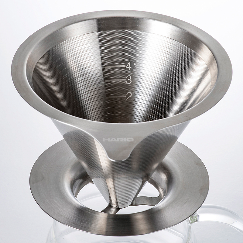 Double Mesh Metal Dripper, 02 Size, Hairline Silver