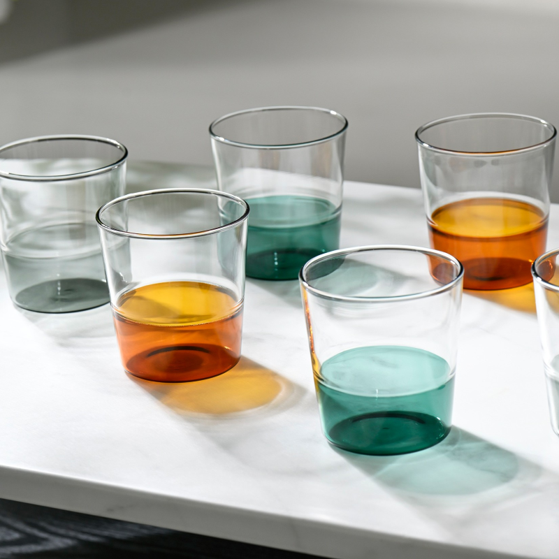 HARIO Colors Half Color Stackable Glass, 360mL, Grey