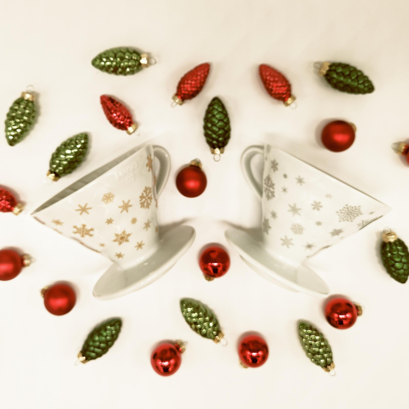 V60 Dripper Ceramic 02 size, Xmas edition, Silver