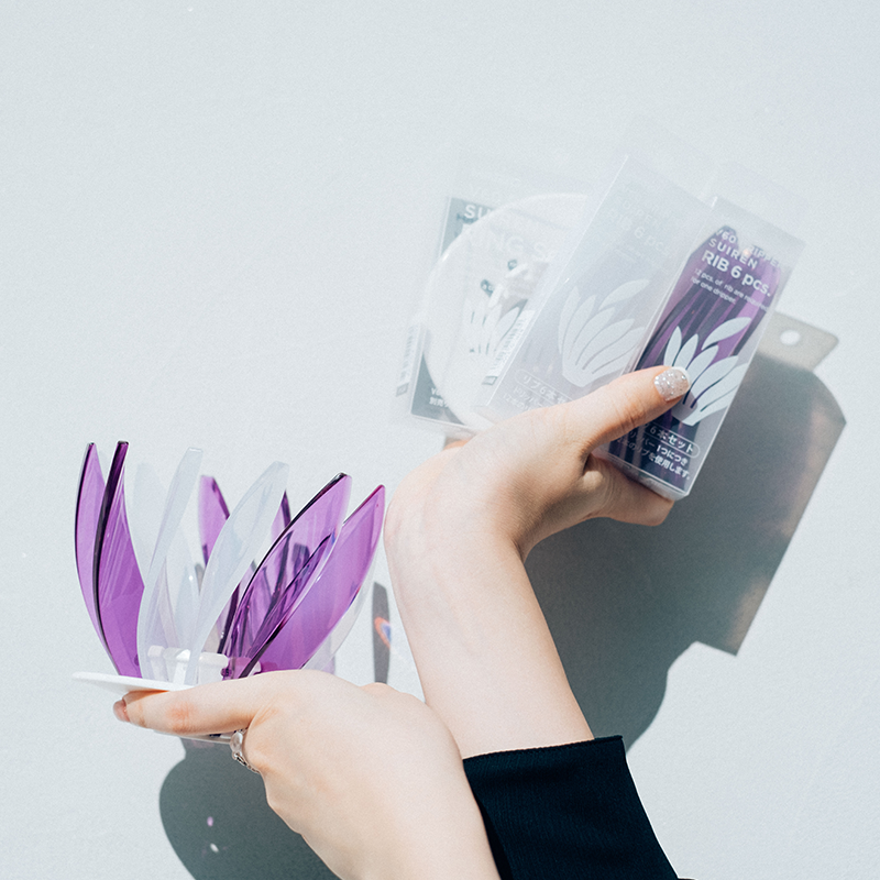 V60 Suiren Dripper Coloured Ribs, 6 pcs., Transparent Purple