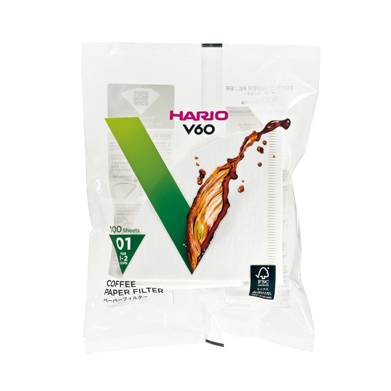 V60 Filter Paper, 01 Size, 100 pcs, White