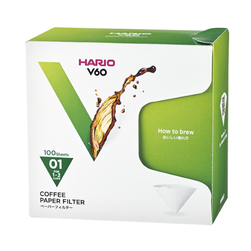 V60 Filter Paper, 01 Size, 100 pcs, White (Box)