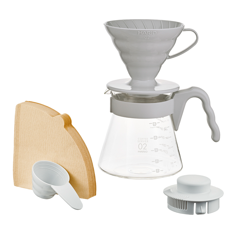 V60 Coffee Server Set, 02 Size, Pale Grey