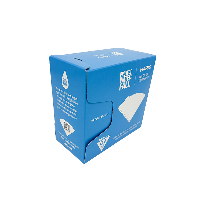 V60 Filter Paper, Project Waterfall Edition, 02 Size, 100pcs White (Box)