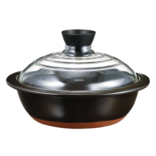 HARIO GDN-225-B Glass Lid Pot Donabe Go