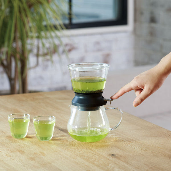 HARIO Set: Tea Dripper "Largo" 350ml TDR-5012B glass green tea
