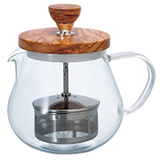 HARIO TEO-45-OV Wood Pull-up Tea Maker "Teaor" 450ml heatproof glass teapot 