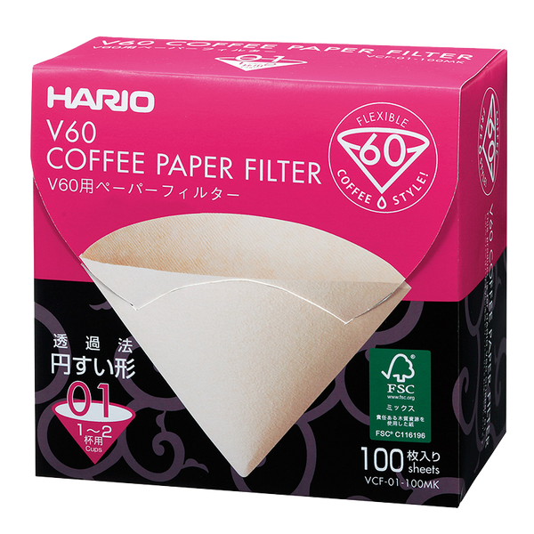 V60 Filter Paper ❘ 01 Size ❘ 100 pcs ❘ Natural (Box)