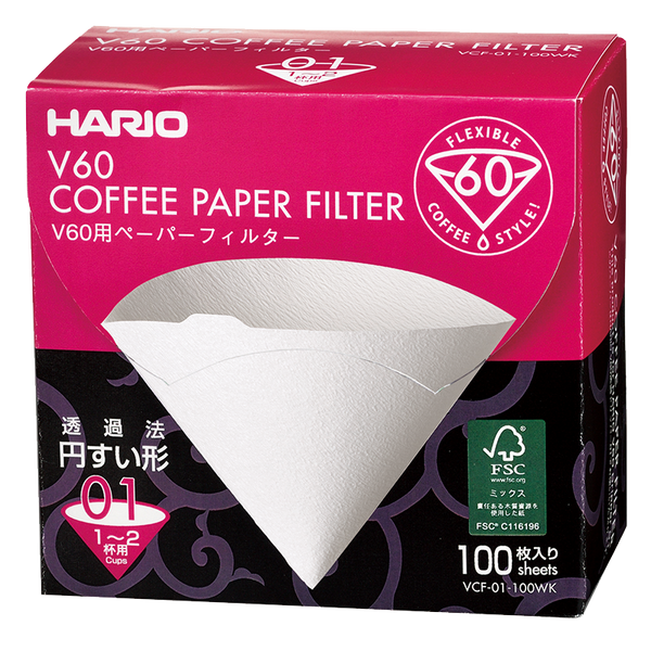 V60 Filter Paper ❘ 01 Size ❘ 100 pcs ❘ Bleached (Box)
