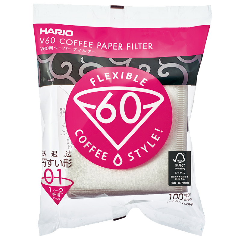 V60 Filter Paper ❘ 01 Size ❘ 100 pcs ❘ Bleached