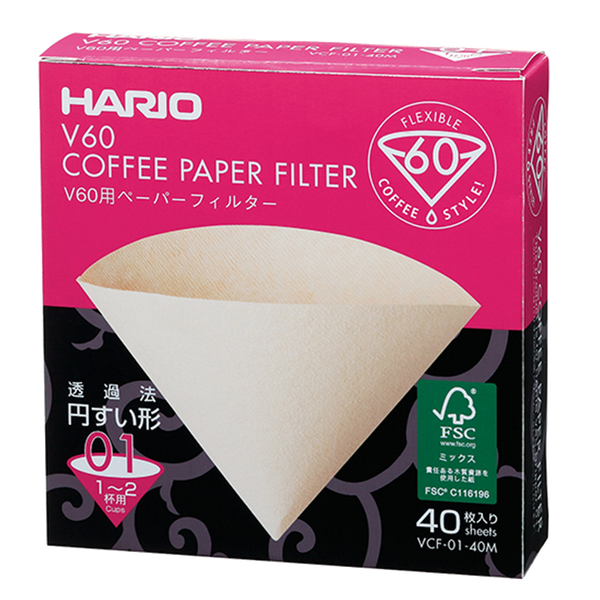 V60 Filter Paper ❘ 01 Size ❘ 40 pcs ❘ Natural