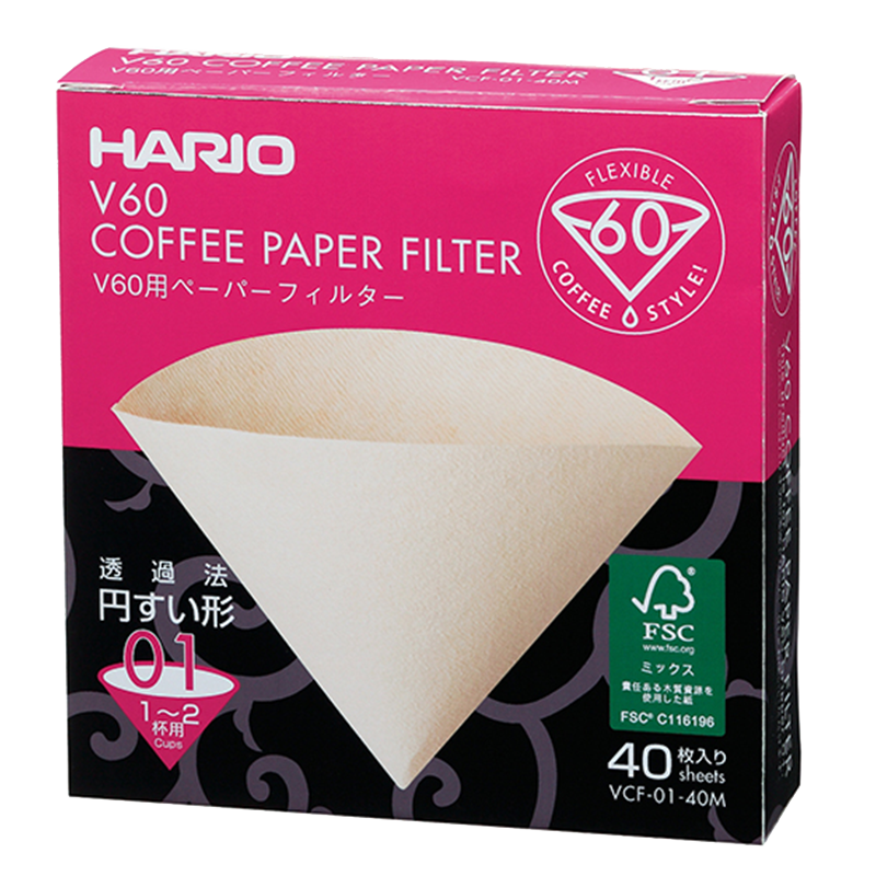 V60 Filter Paper ❘ 01 Size ❘ 40 pcs ❘ Natural