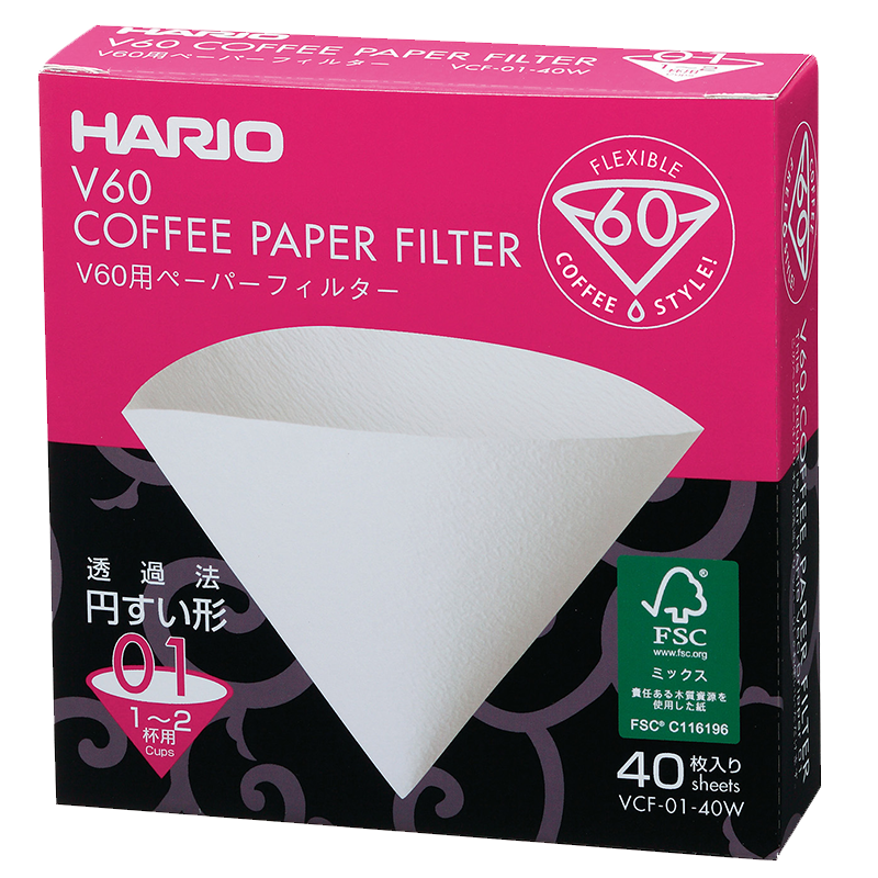 V60 Filter Paper, 01 Size, 40 pcs, White