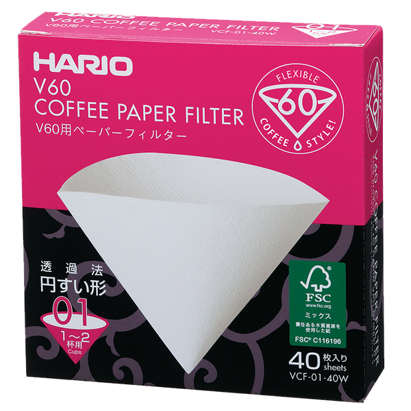 V60 Filter Paper ❘ 01 Size ❘ 40 pcs ❘ Bleached