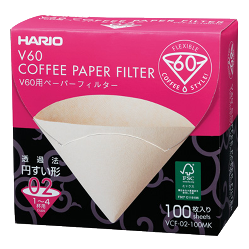 V60 Filter Paper ❘ 02 Size ❘ 100 pcs ❘ Natural (Box)