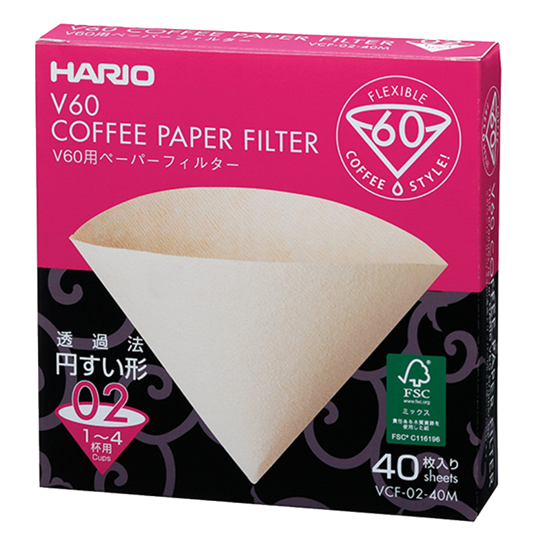 V60 Filter Paper, 02 Size, 40 pcs, Natural