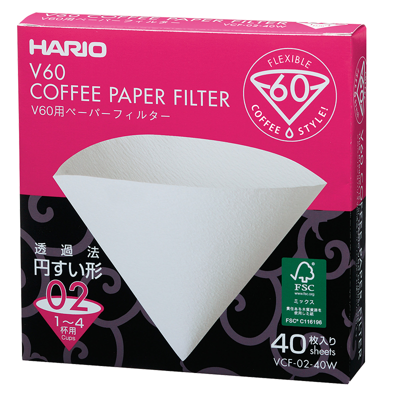 V60 Filter Paper, 02 Size, 40 pcs, White