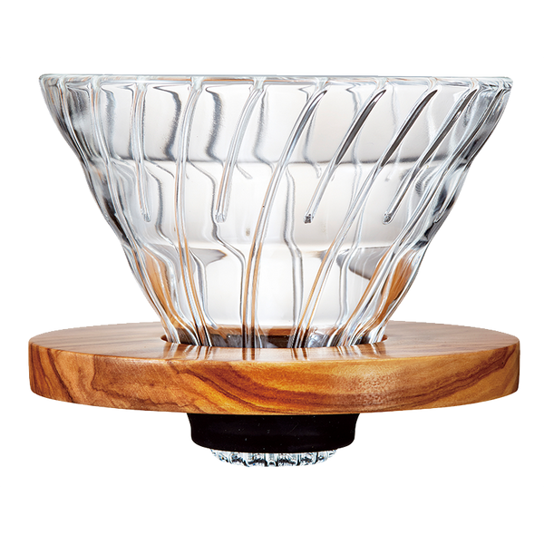 V60 Glass 02 Dripper, Olive Wood