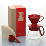 V60 Ceramic 01 Dripper Set, Red