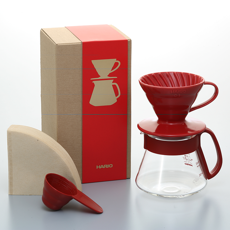V60 Ceramic 01 Dripper Set, Red